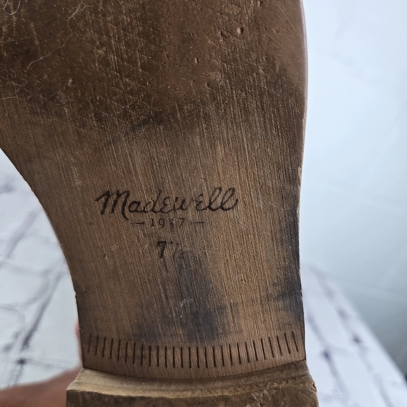 Madewell Sidney brown tall leather low heel equestrian riding boots - Picture 3 of 11